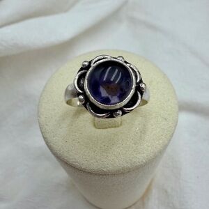 Sterling silver 925  Purple Stone Ring size 8 #15STR